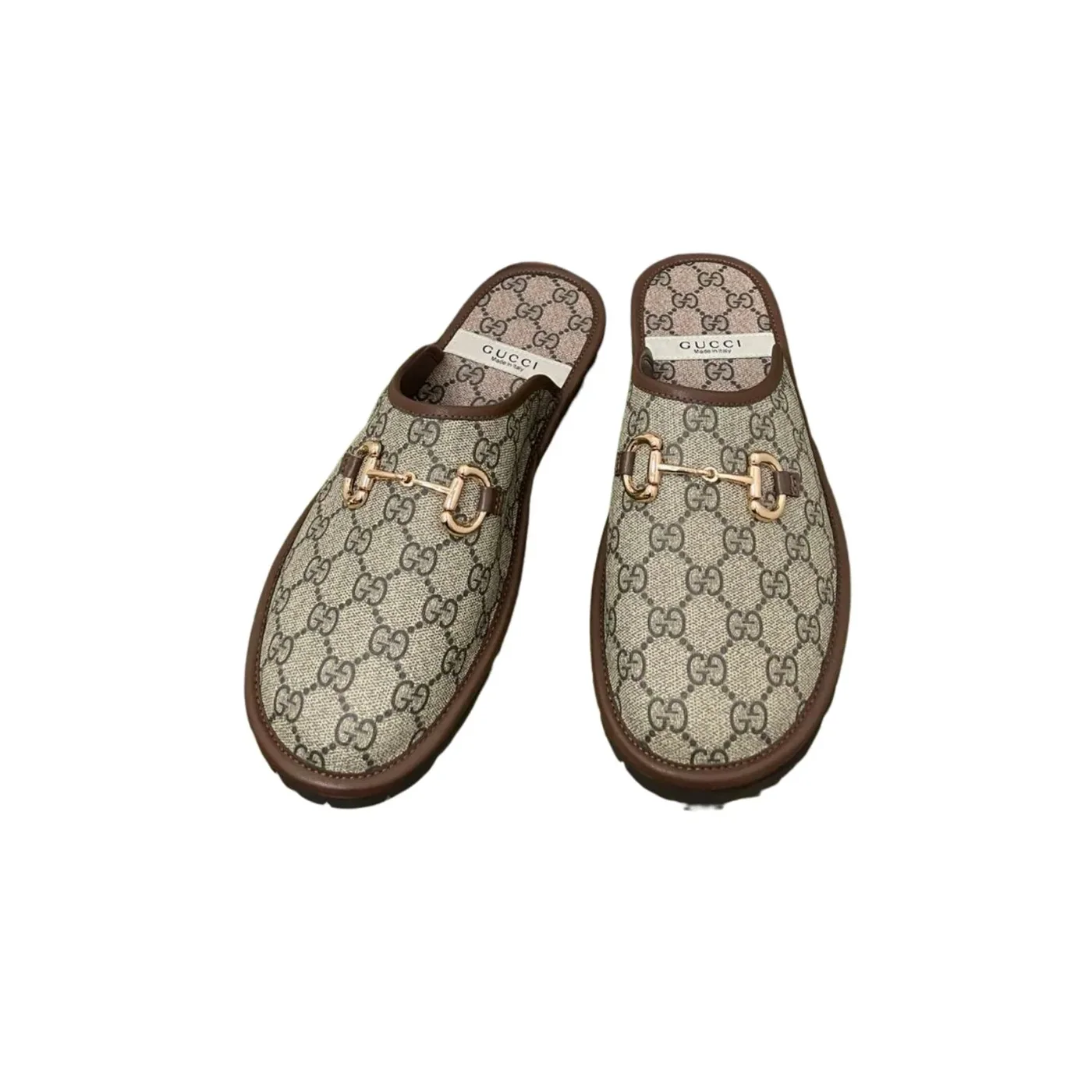 Gucci GG Slipper With Horsebit Gray GG Shoes for Men