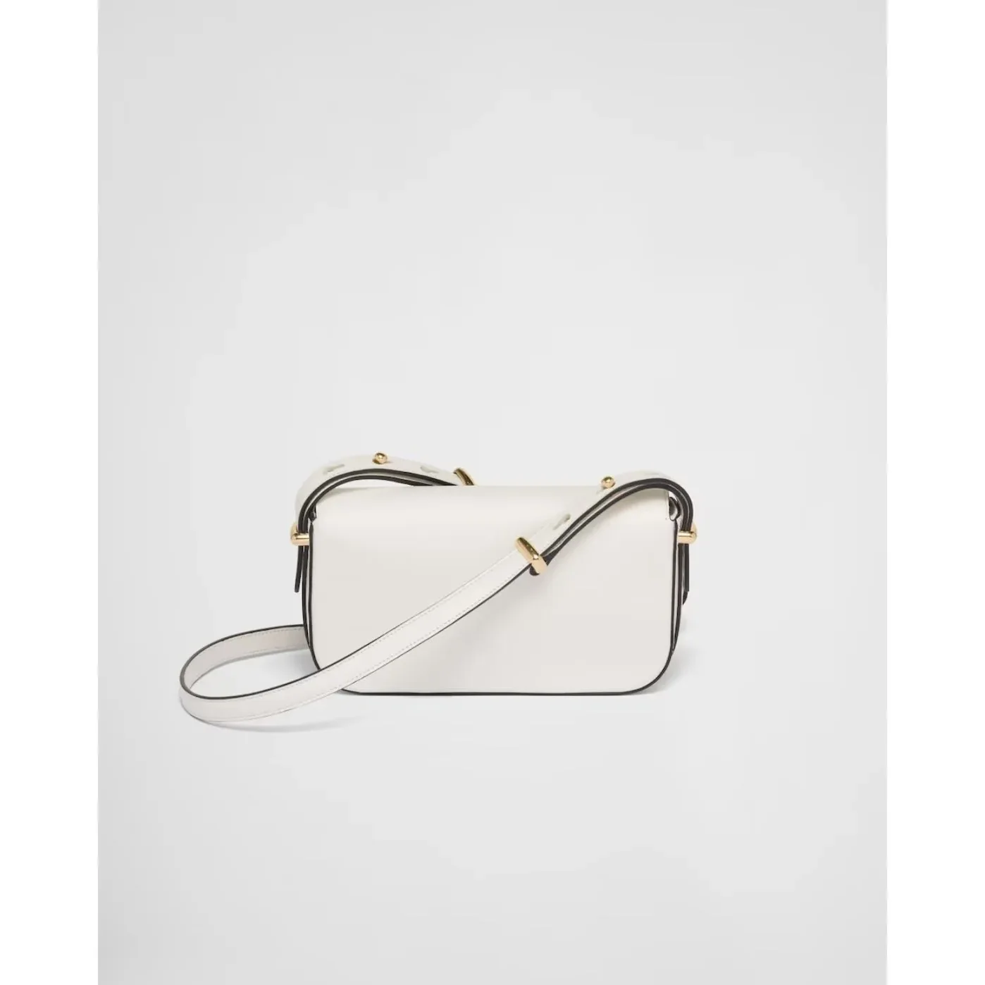 Prada Leather Shoulder White Bag 1BD339_ASK_F0PG7_V_MTO- / 8 Inches