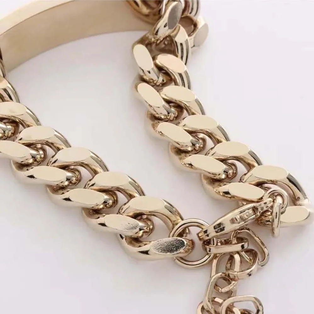 Dior Christian Dior Couture Chain Link Bracelet Gold and Silver for Men in Finish Brass Dior Christian Dior Couture Chain Link Bracelet Gold and Silver for Men in Finish Brass