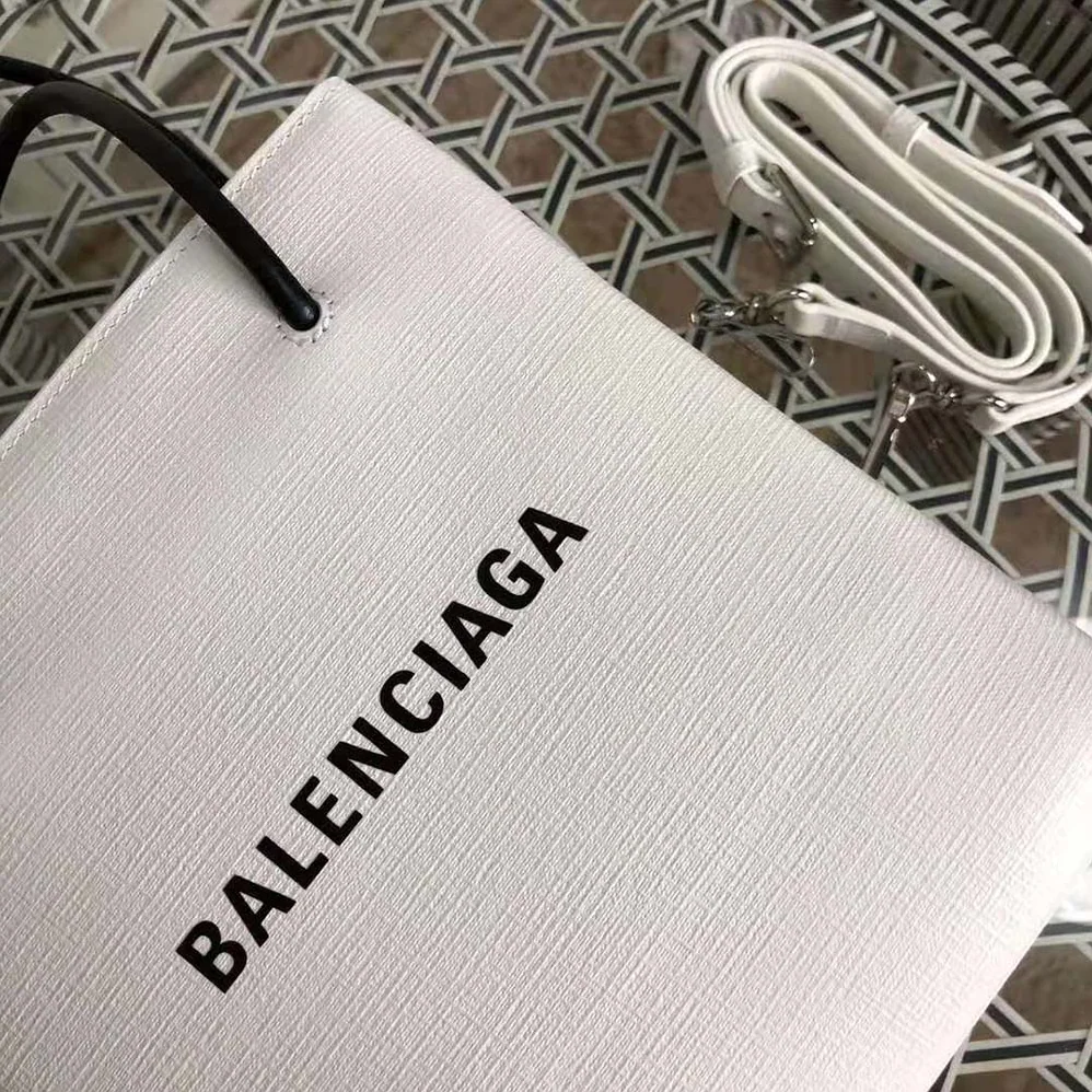 Balenciaga Shopping XXS North South Tote Bag in Squared Calfskin Bag for Women in White Balenciaga Shopping XXS North South Tote Bag in Squared Calfskin Bag for Women in White