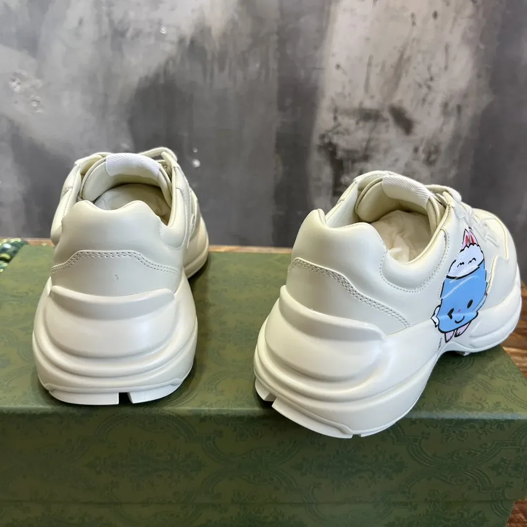 Gucci Rhyton Sneaker With Animal Print White Gucci Rhyton Sneaker With Animal Print White