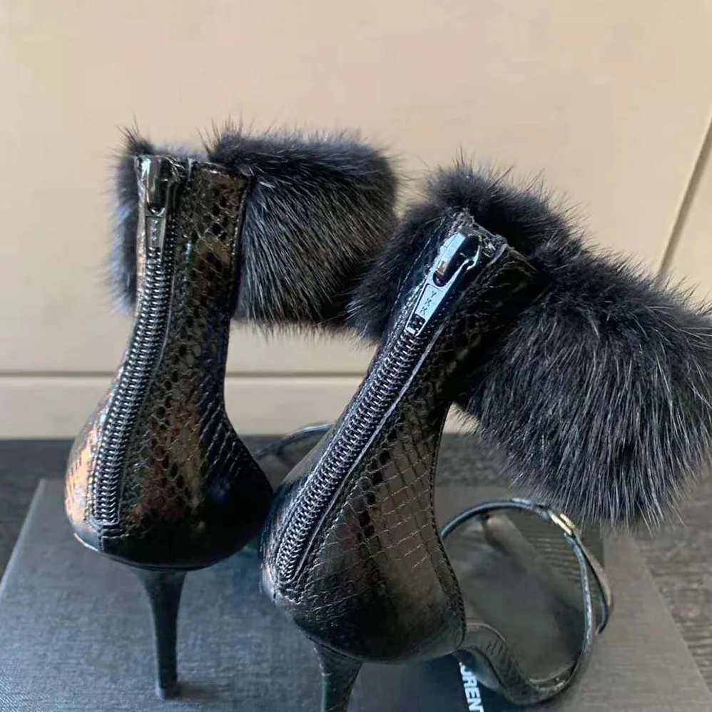 Saint Laurent YSL Satine Sandals in Lacquered Ayers for Women Saint Laurent YSL Satine Sandals in Lacquered Ayers for Women
