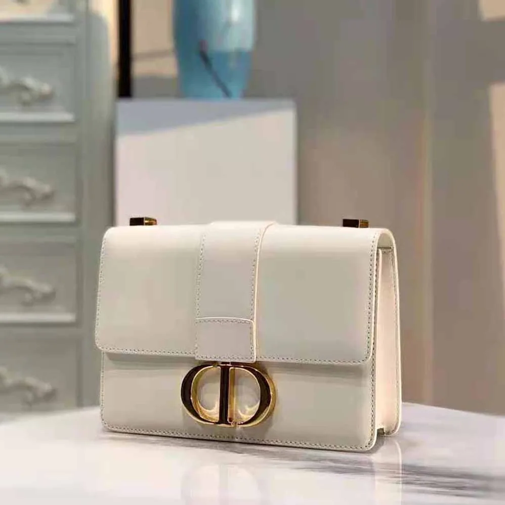 Dior 30 Montaigne Bag Des Vents Box Calfskin for Women in White Dior 30 Montaigne Bag Des Vents Box Calfskin for Women in White