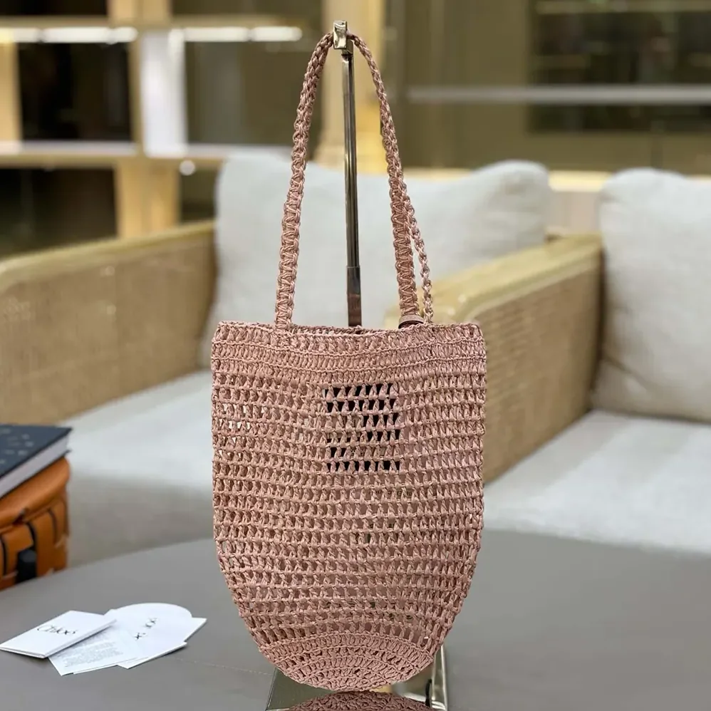 Chloe Small Summer Banana Tote Bag in Raffia for Women in Pink Chloe Small Summer Banana Tote Bag in Raffia for Women in Pink