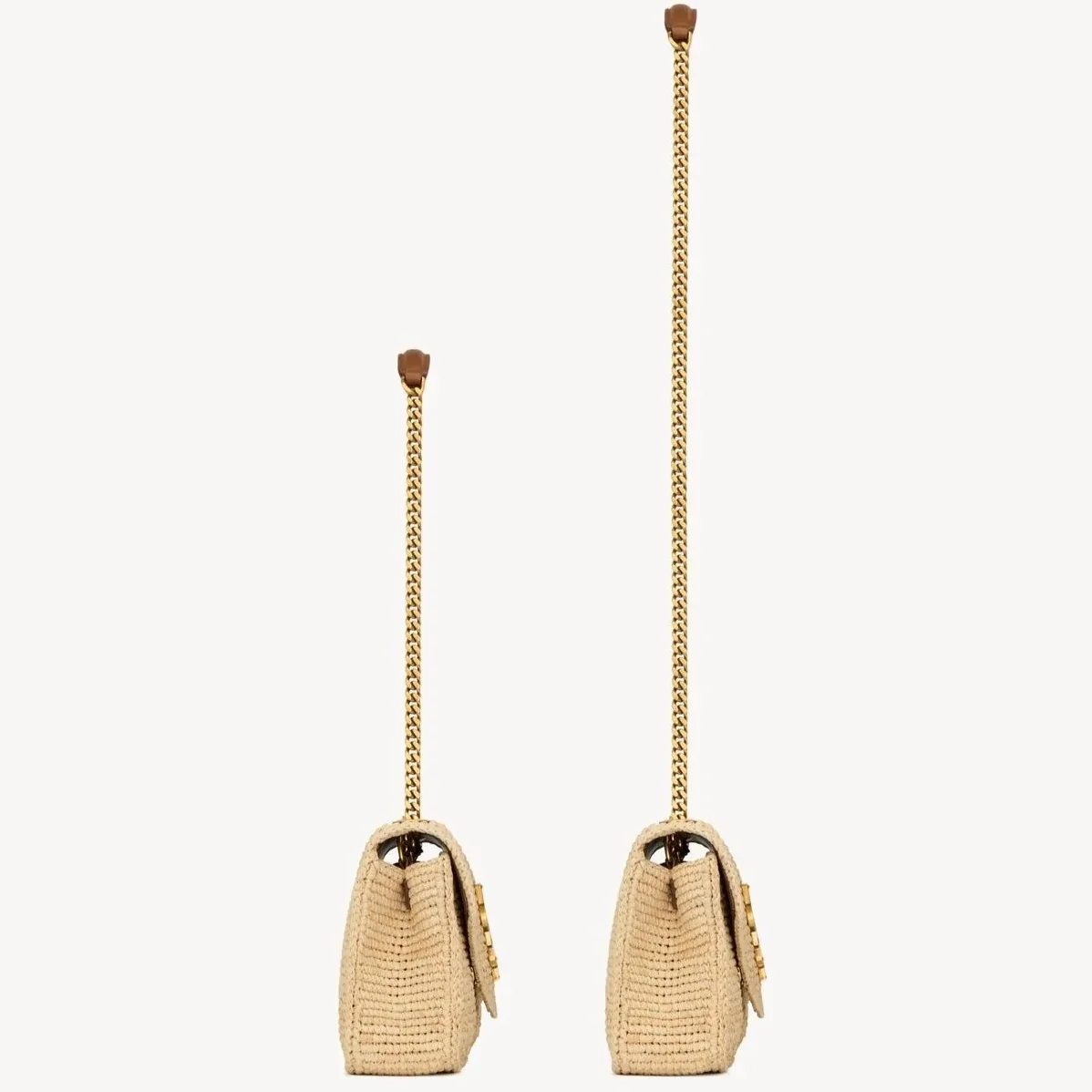 Saint Laurent Loulou Small Shoulder Bag in Beige Raffia Gold Hardware Saint Laurent Loulou Small Shoulder Bag in Beige Raffia Gold Hardware