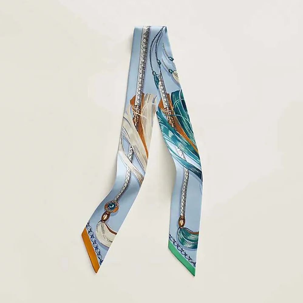 Hermes Cavalcades Twilly for Women in Blue Hermes Cavalcades Twilly for Women in Blue