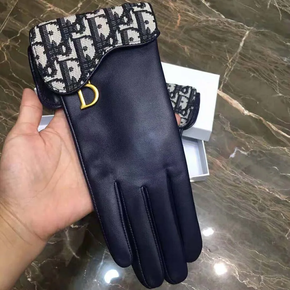 Dior Saddle Gloves Navy Blue Smooth Lambskin for Women Dior Saddle Gloves Navy Blue Smooth Lambskin for Women