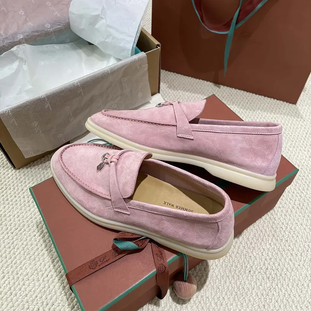 Loro Piana Summer Charms Walk Loafers for Unisex in Pink