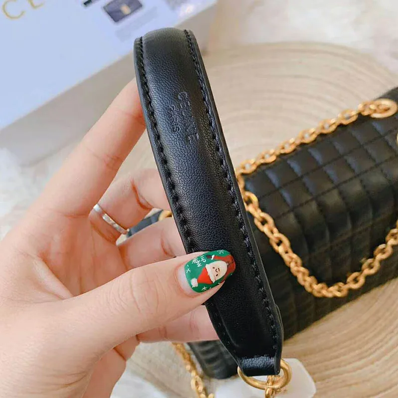 Celine Medium C Bag in Quilted Calfskin for Women in Black
