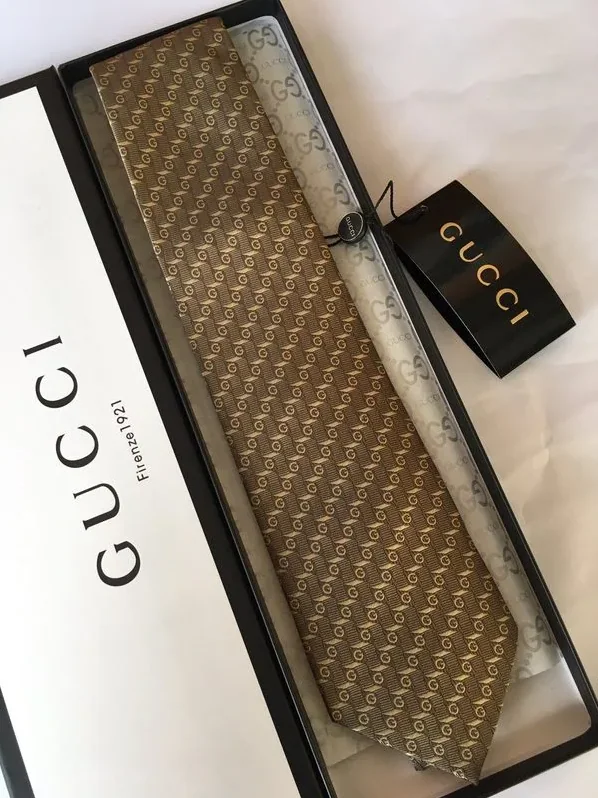 Gucci G Silk Jacquard Tie Yellow Copper GG for Men