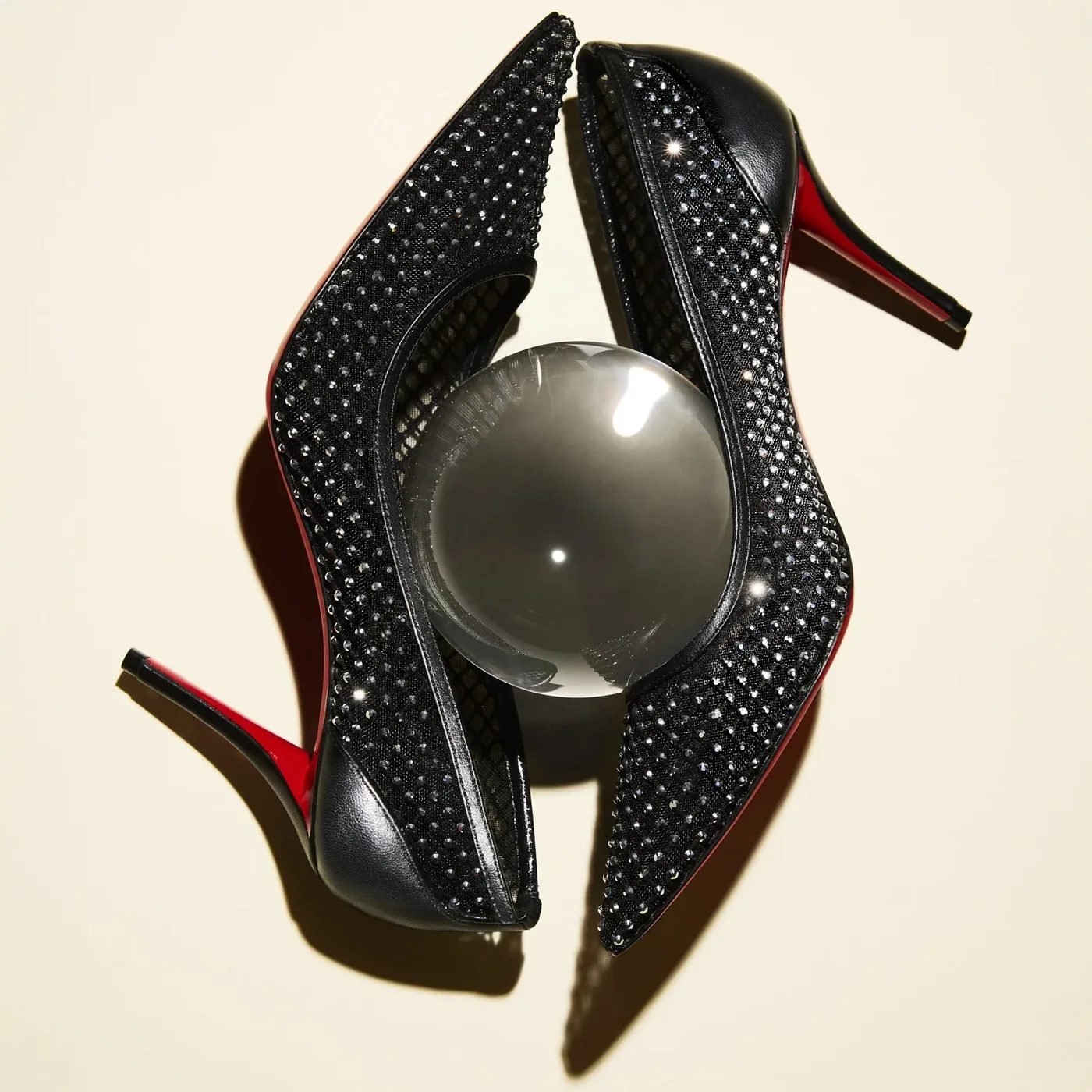 Christian Louboutin Apostropha Mesh Strass Pumps Black Christian Louboutin Apostropha Mesh Strass Pumps Black