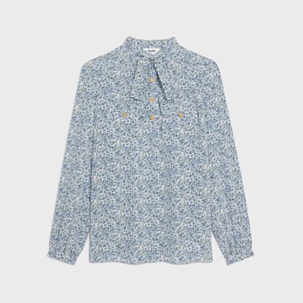 Celine Lavalliere Blouse in Crepe DE Chine for Women