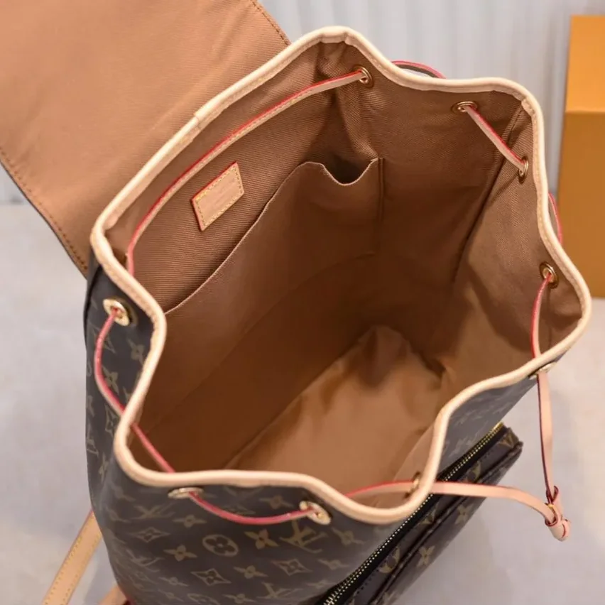 Louis Vuitton Montsouris MM Backpack in Brown Monogram Gold Hardware