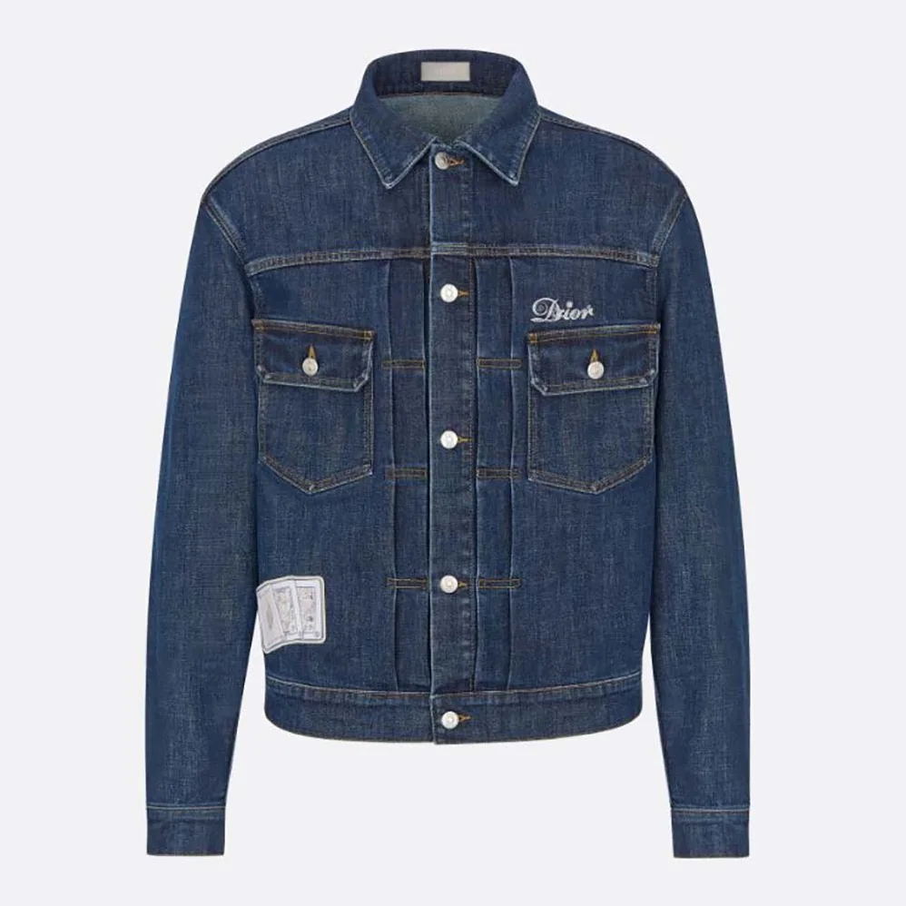Dior Kenny Scharf Mkii Blouson Raw Blue Technical Cotton Denim for Women Dior Kenny Scharf Mkii Blouson Raw Blue Technical Cotton Denim for Women