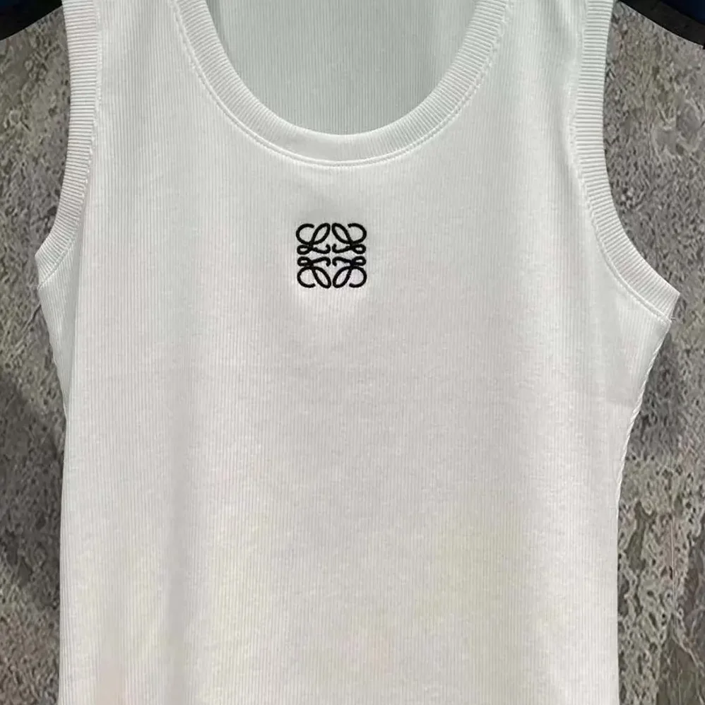 Loewe Anagram Tank Top in Cotton for Women in White