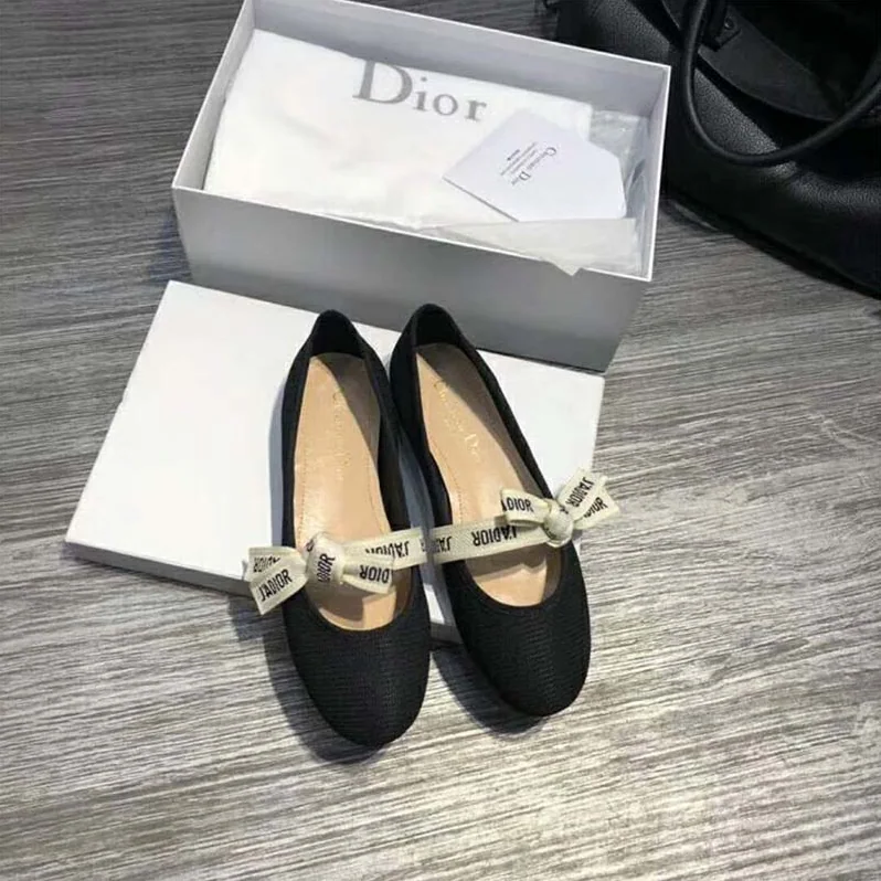 Dior Shoes Miss J'Adior Technical Canvas Ballet Pump for Women in Black