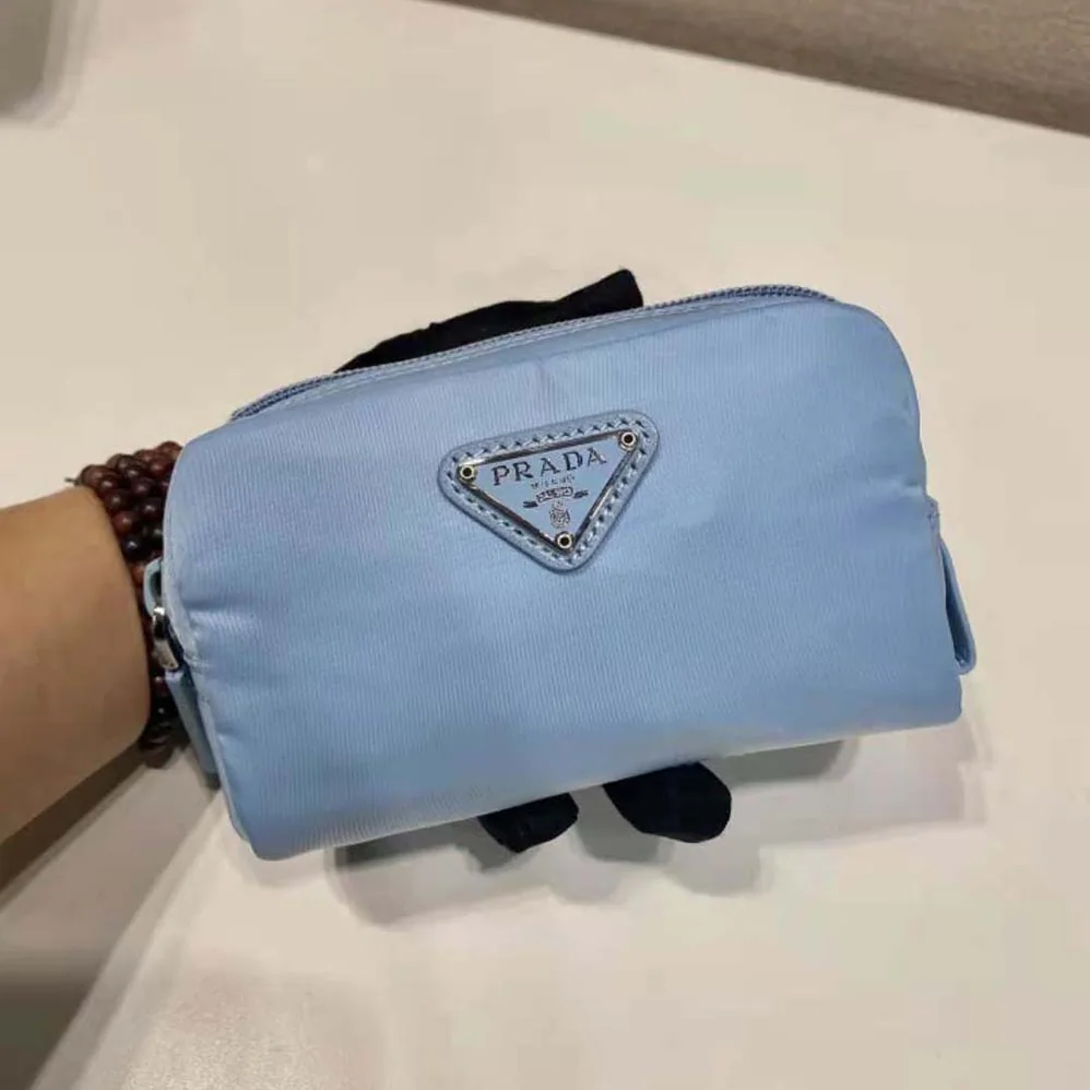 Prada Small Re-Nylon Wallet for Women in Blue
