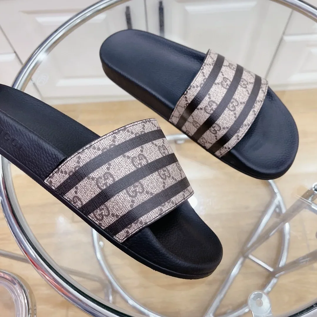 Gucci GG Slide Sandal Stripes Black for Women Gucci GG Slide Sandal Stripes Black for Women
