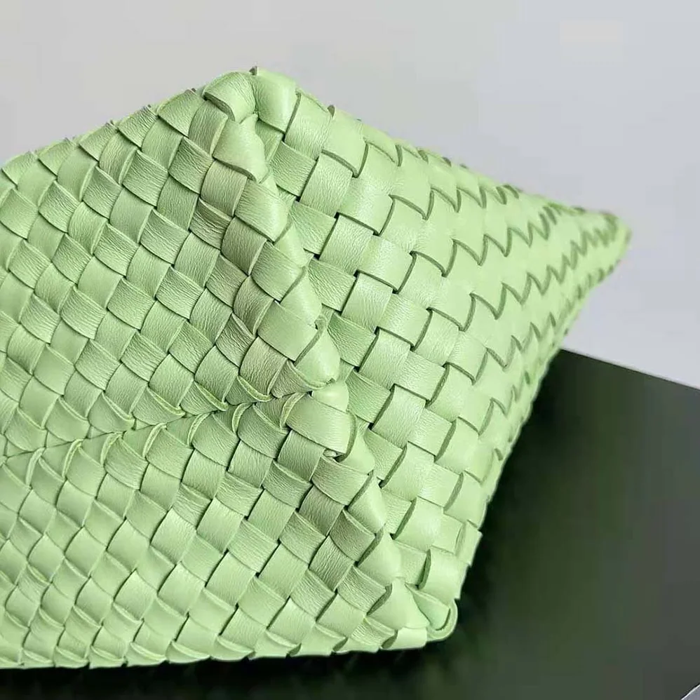 Bottega Veneta Medium Cabat Leather Tote Bag with Detachable Strap for Women in Aqua Bottega Veneta Medium Cabat Leather Tote Bag with Detachable Strap for Women in Aqua