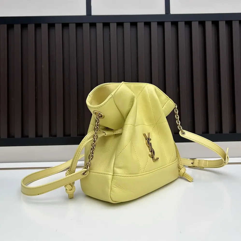 Saint Laurent YSL Jamie Mini Shoulder Pouch In Lambskin for Women in Yellow Saint Laurent YSL Jamie Mini Shoulder Pouch In Lambskin for Women in Yellow