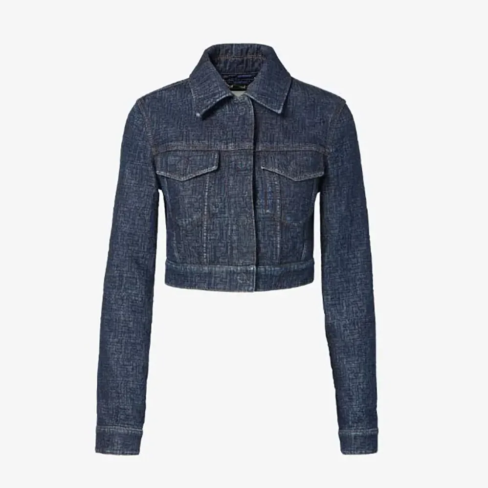 Fendi Dark Blue FF Denim Jacket for Women Fendi Dark Blue FF Denim Jacket for Women