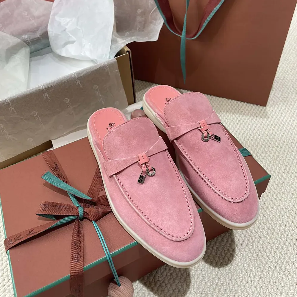 Loro Piana Babouche Charms Walk Loafers for Unisex in Pink