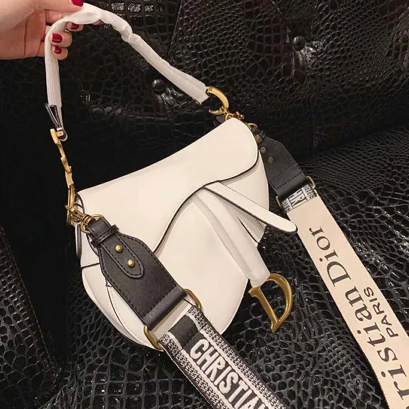 Dior Saddle Calfskin Bag for Women in White Dior Saddle Calfskin Bag for Women in White