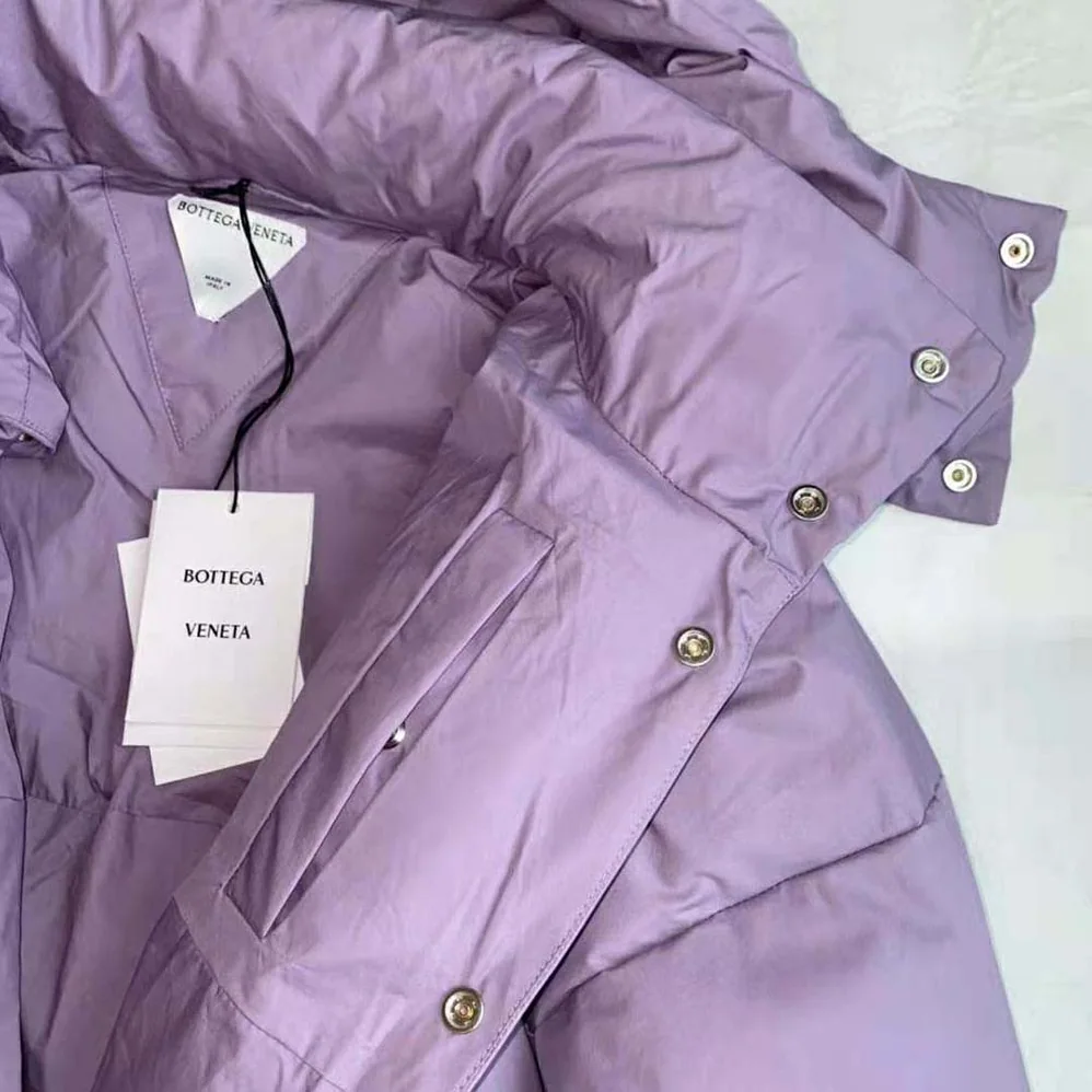 Bottega Veneta Frosted Poplin Puffer Jacket for Women in Purple Bottega Veneta Frosted Poplin Puffer Jacket for Women in Purple