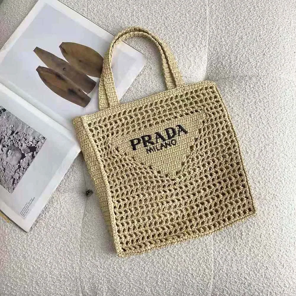 Prada Raffia Tote Bag for Women in Natural Prada Raffia Tote Bag for Women in Natural