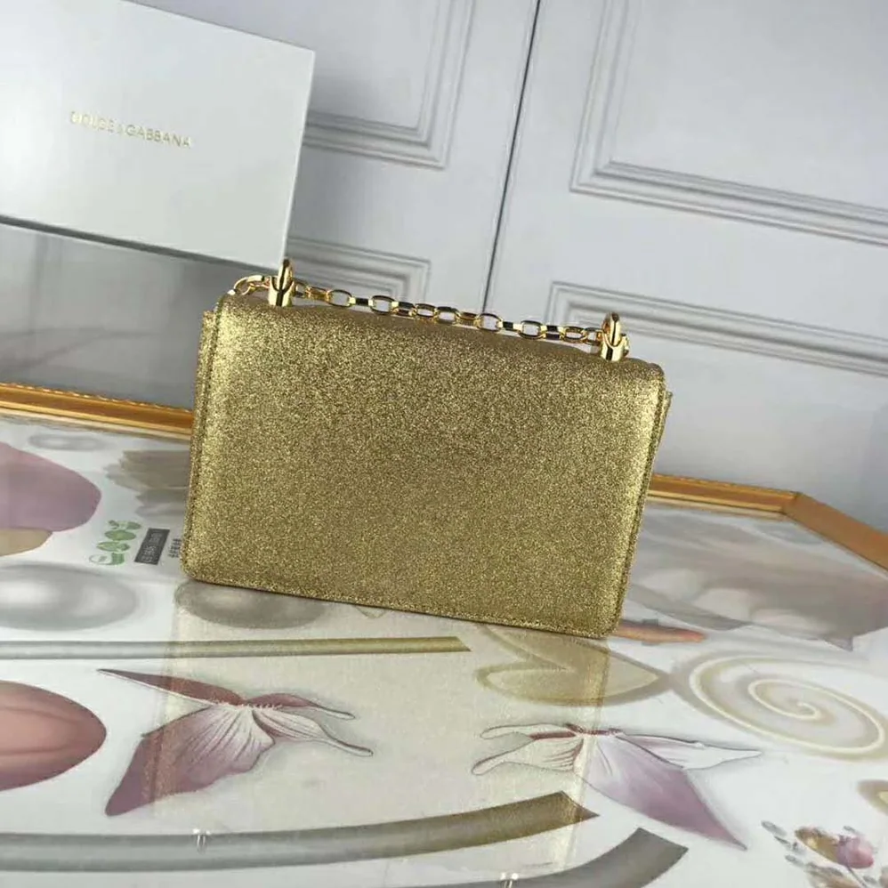 Dolce Gabbana D&G DG Girls Cross-Body Bag Soft Lurex for Women in Gold Dolce Gabbana D&G DG Girls Cross-Body Bag Soft Lurex for Women in Gold