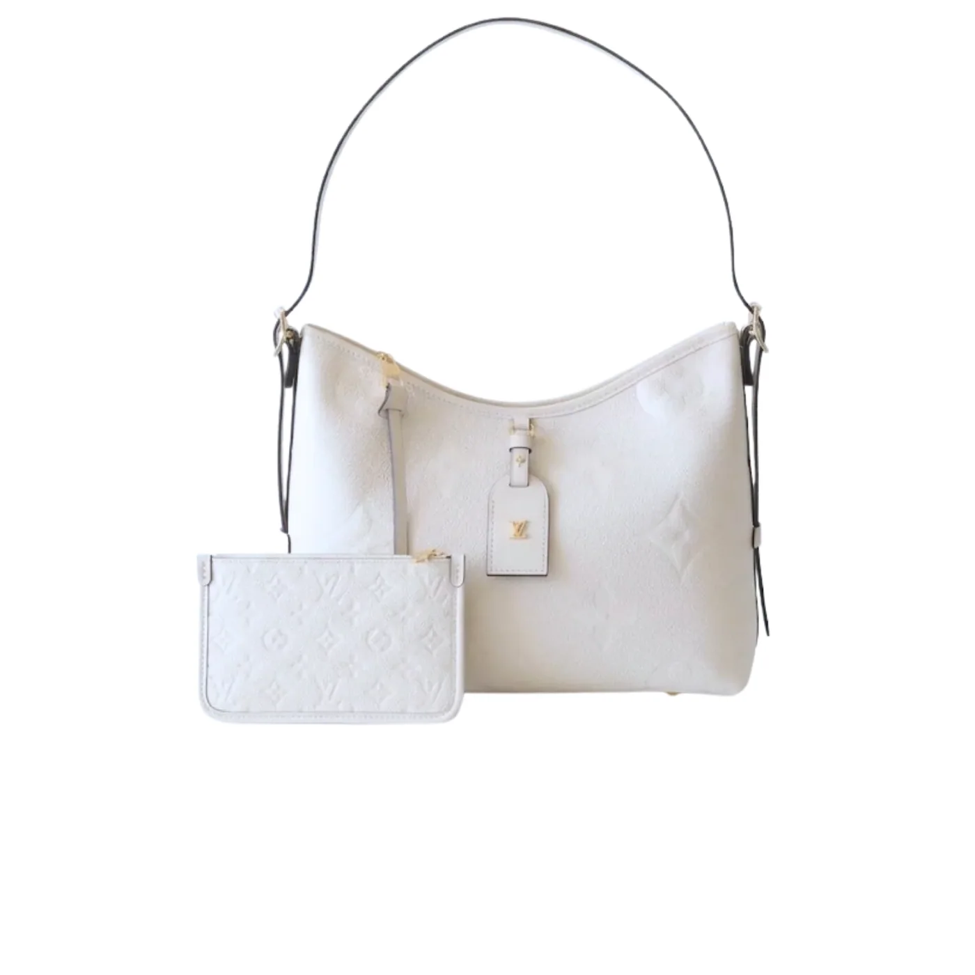Louis Vuitton CarryAll PM Shoulder Bag in White Gold Hardware