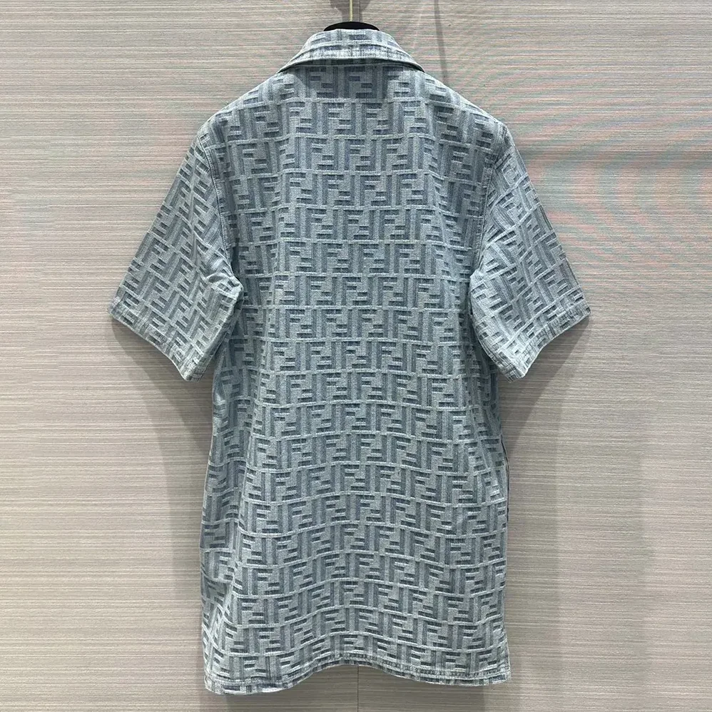 Fendi Light Blue FF Denim Dress for Women Fendi Light Blue FF Denim Dress for Women