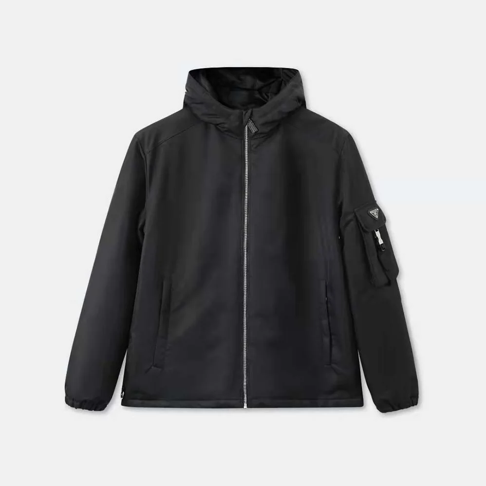 Prada Re-Nylon Blouson Jacket for Men in Black Prada Re-Nylon Blouson Jacket for Men in Black