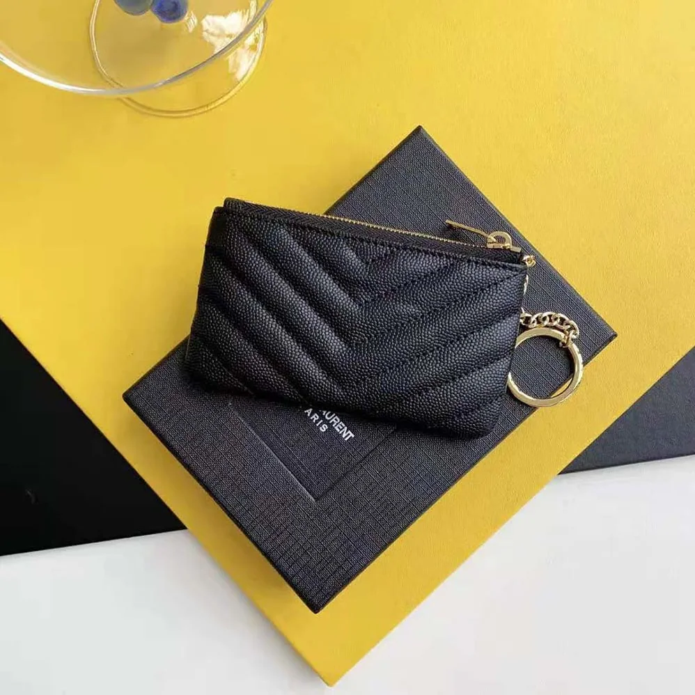 Saint Laurent YSL Monogram Key Pouch in Matelassé Leather for Women
