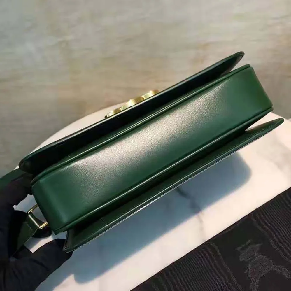 Celine Medium Triomphe Bag in Shiny Calfskin for Women in Green