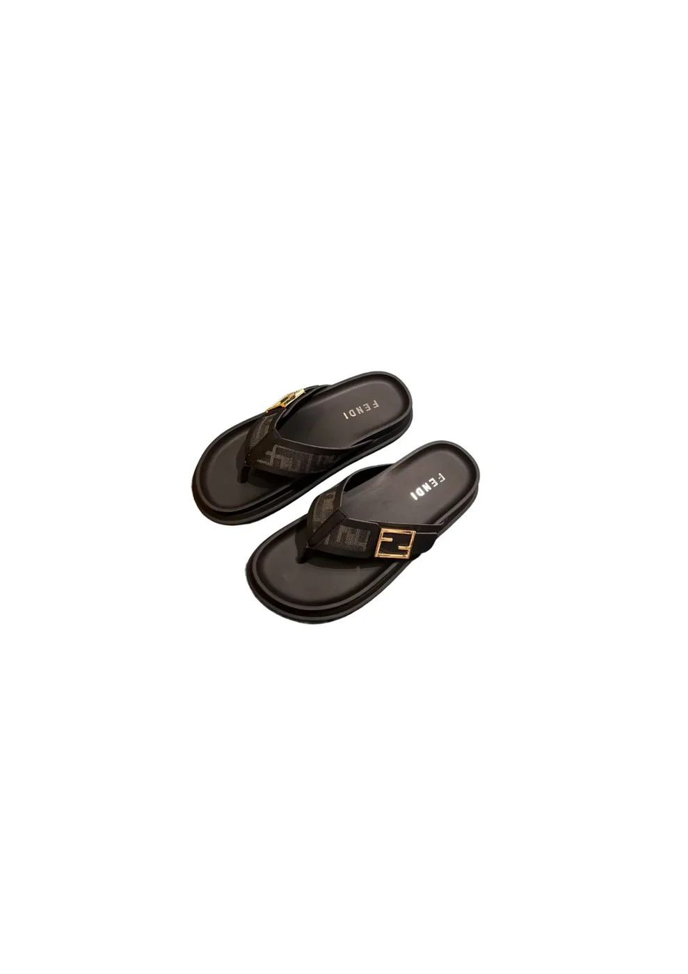 Fendi FF Slides Black Fendi FF Slides Black