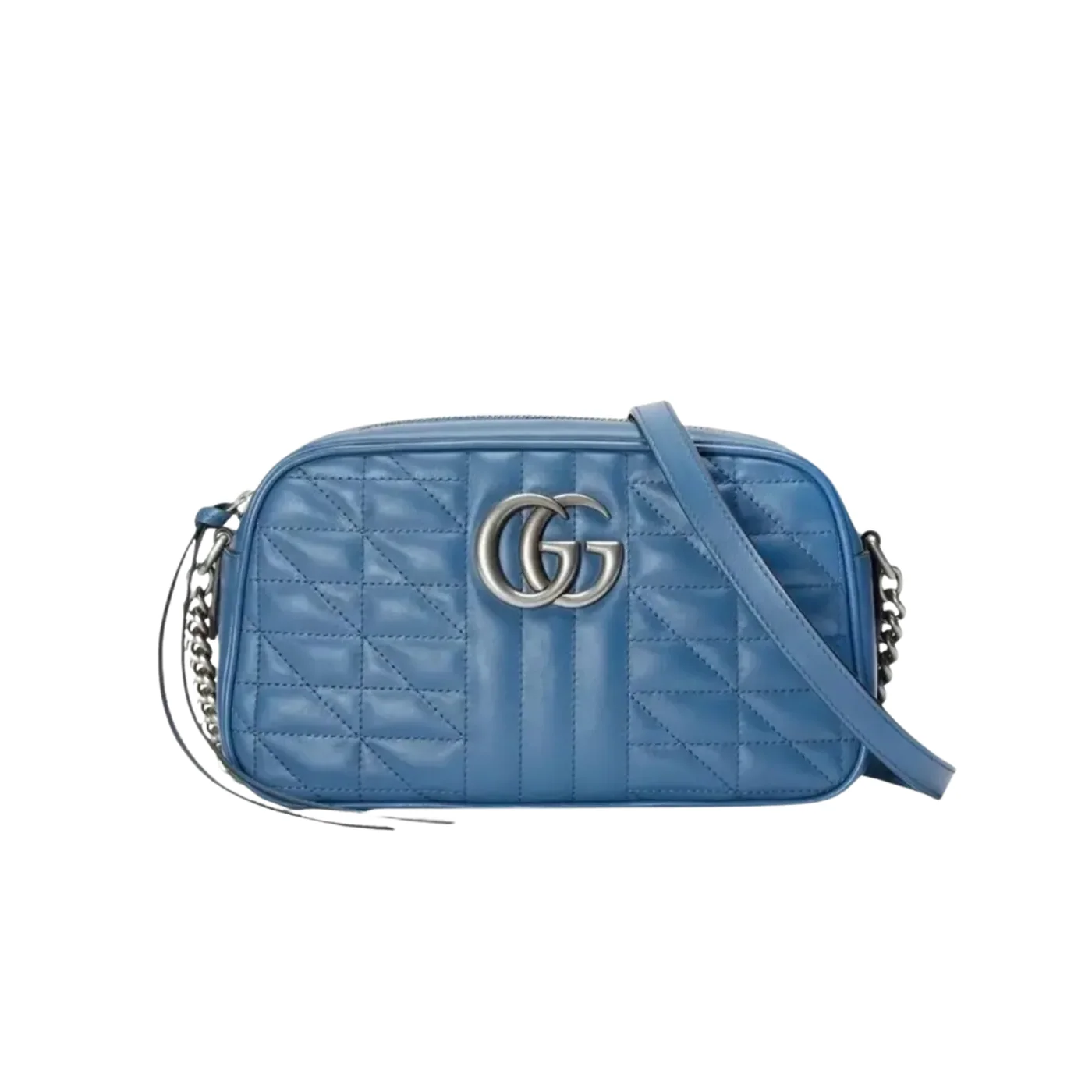 Gucci Marmont Matelasse Shoulder Bag in Blue Palladium Hardware Gucci Marmont Matelasse Shoulder Bag in Blue Palladium Hardware