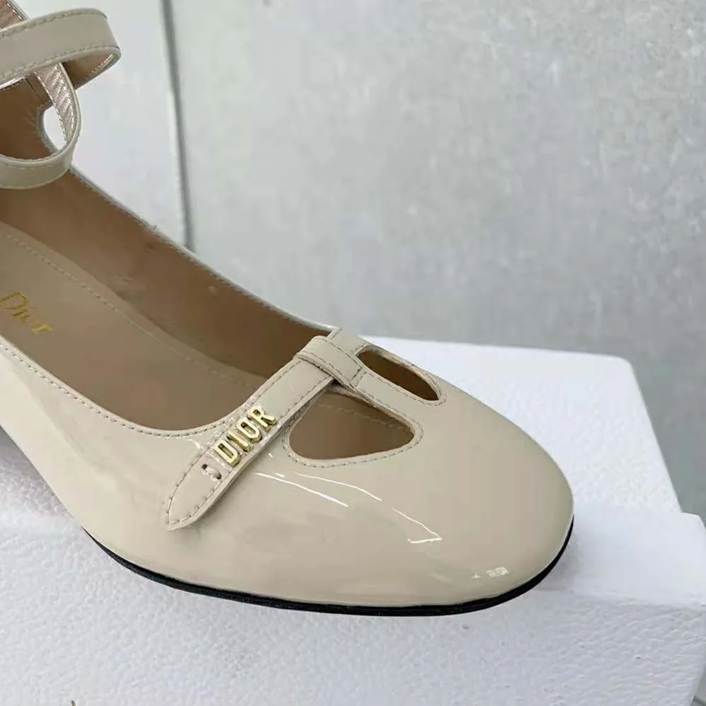 Dior Aime Dior Ballerina Pump White Patent Calfskin for Women Dior Aime Dior Ballerina Pump White Patent Calfskin for Women