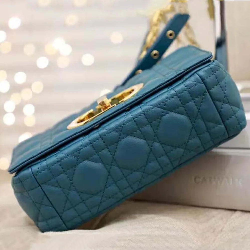 Dior Small Dior Caro Bag Supple Cannage Calfskin for Women in Blue Dior Small Dior Caro Bag Supple Cannage Calfskin for Women in Blue
