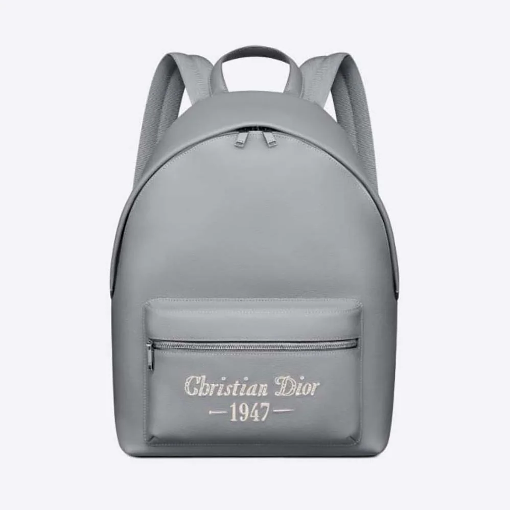 Dior Rider Backpack Dior Gray Grained Calfskin with ‘Christian Dior 1947' Signature for Men Dior Rider Backpack Dior Gray Grained Calfskin with ‘Christian Dior 1947' Signature for Men