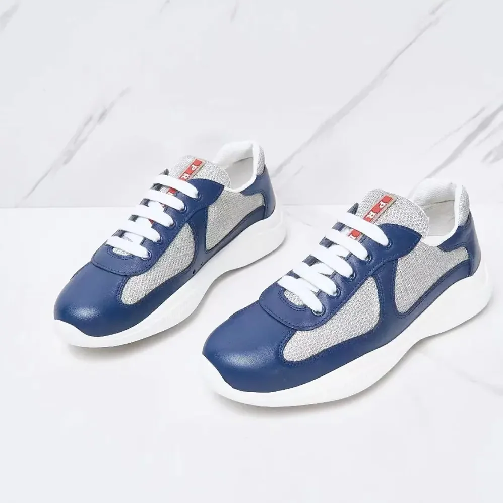 Prada America's Cup Soft Rubber and Bike Fabric Sneakers for Unisex in Blue Prada America's Cup Soft Rubber and Bike Fabric Sneakers for Unisex in Blue
