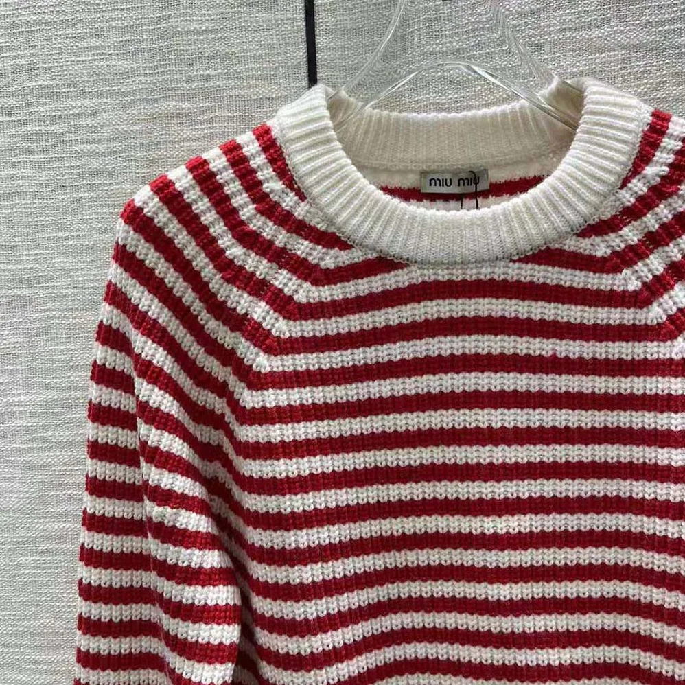 Miu Miu Cotton and Cashmere Sweater for Women in Red