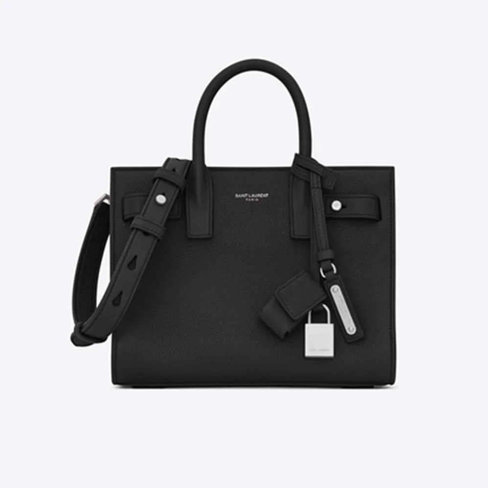 Saint Laurent YSL Classic Sac De Jour Nano Grained for Women in Black Saint Laurent YSL Classic Sac De Jour Nano Grained for Women in Black