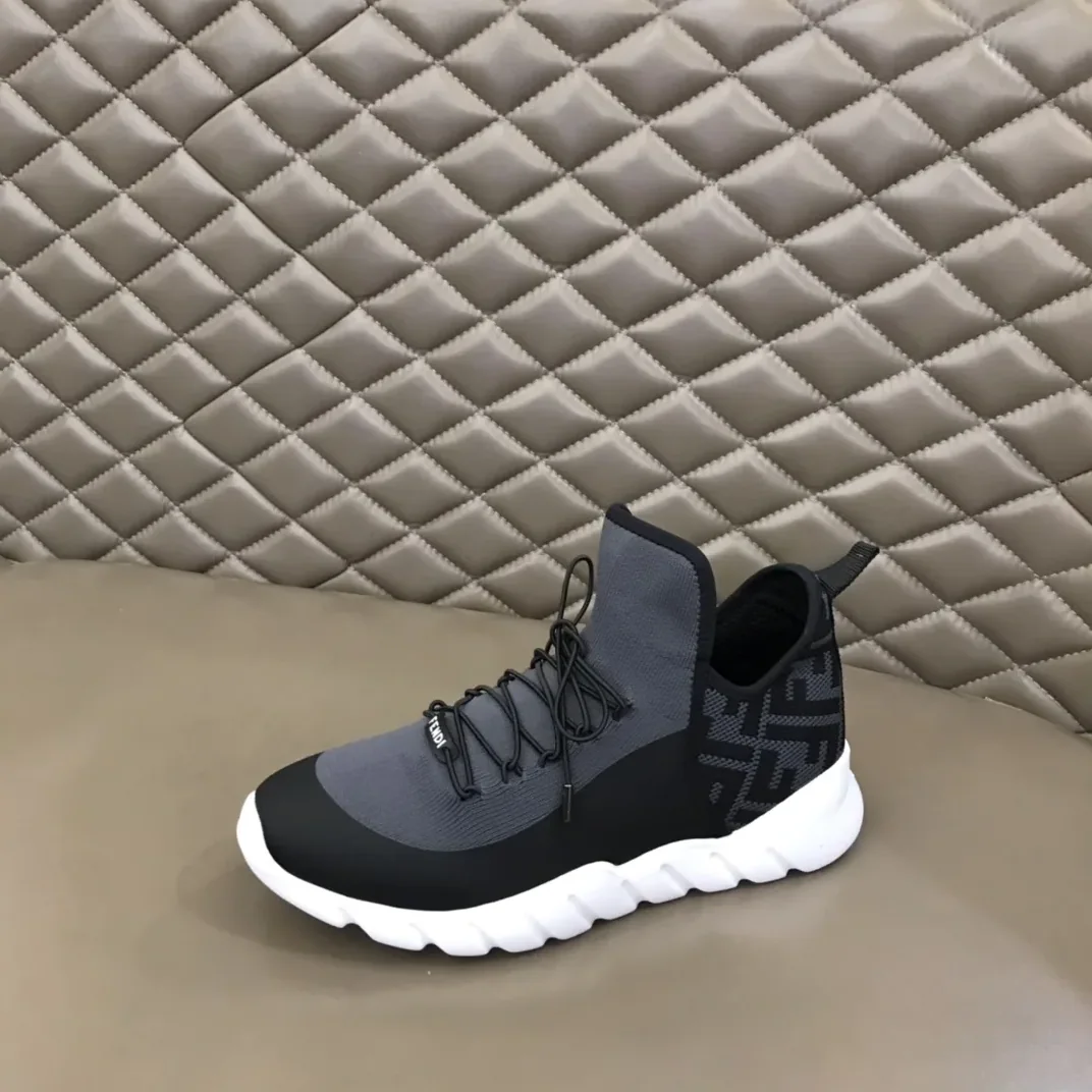 Fendi FD Technical Mesh High in Tops Sneakers Grey Fendi FD Technical Mesh High in Tops Sneakers Grey