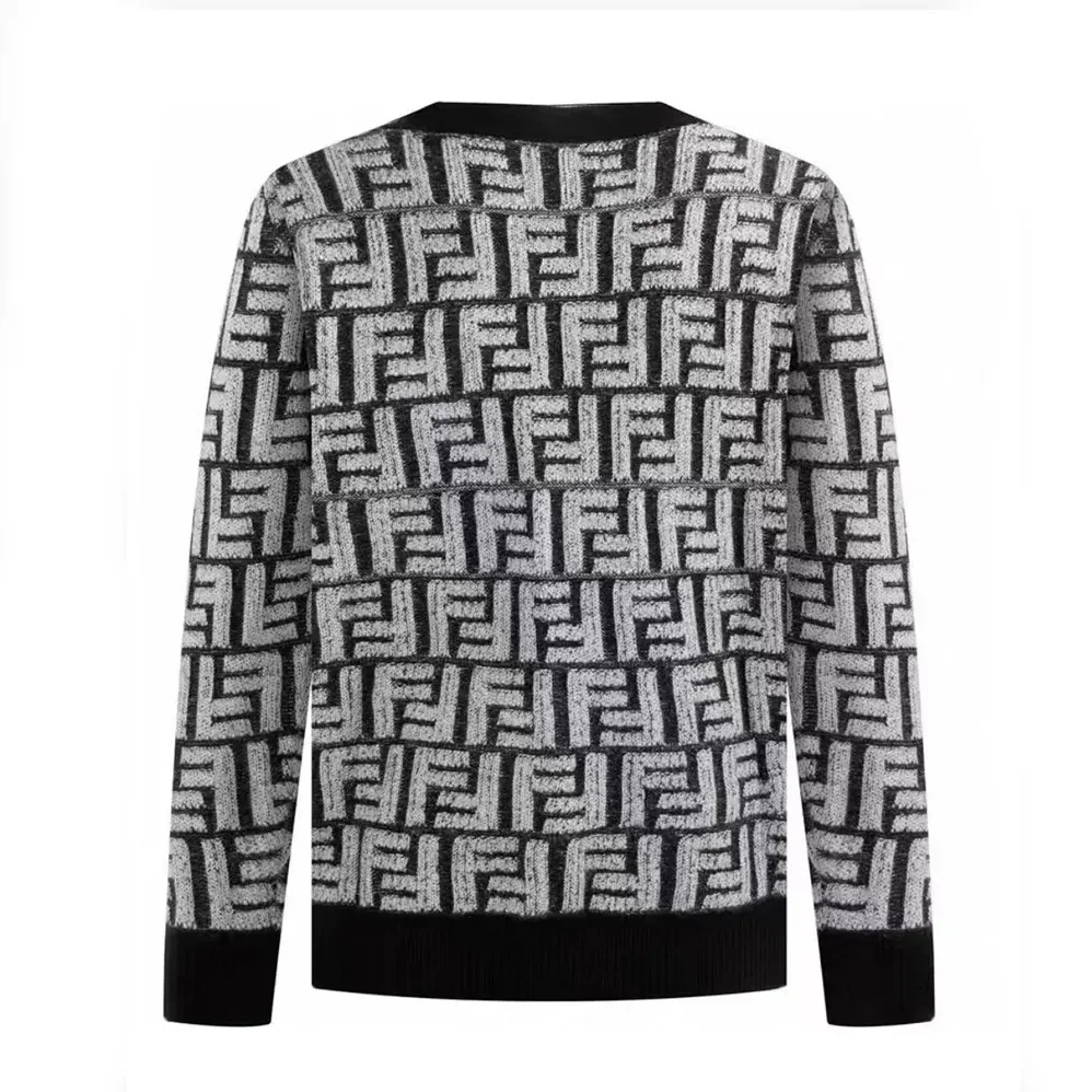 Fendi Cardigan Black FF Cashmere Cardigan for Men Fendi Cardigan Black FF Cashmere Cardigan for Men