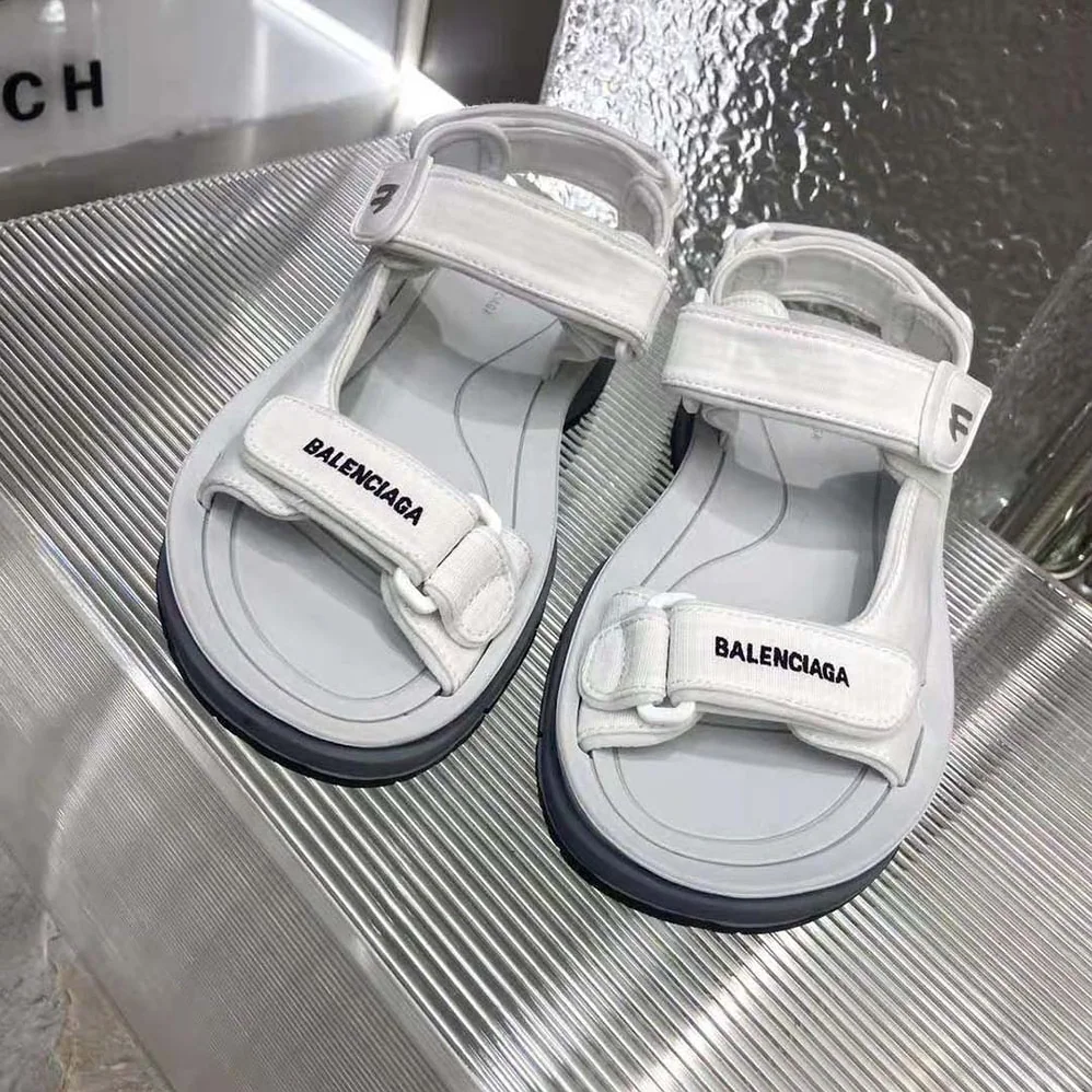 Balenciaga Tourist Sandal in White, Grey and Black Technical Material for Unisex