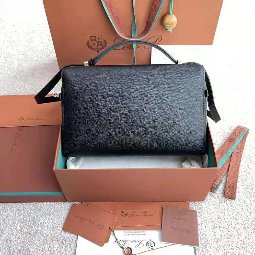 Loro Piana Extra Bag in Calfskin Leather for Women in Black Loro Piana Extra Bag in Calfskin Leather for Women in Black
