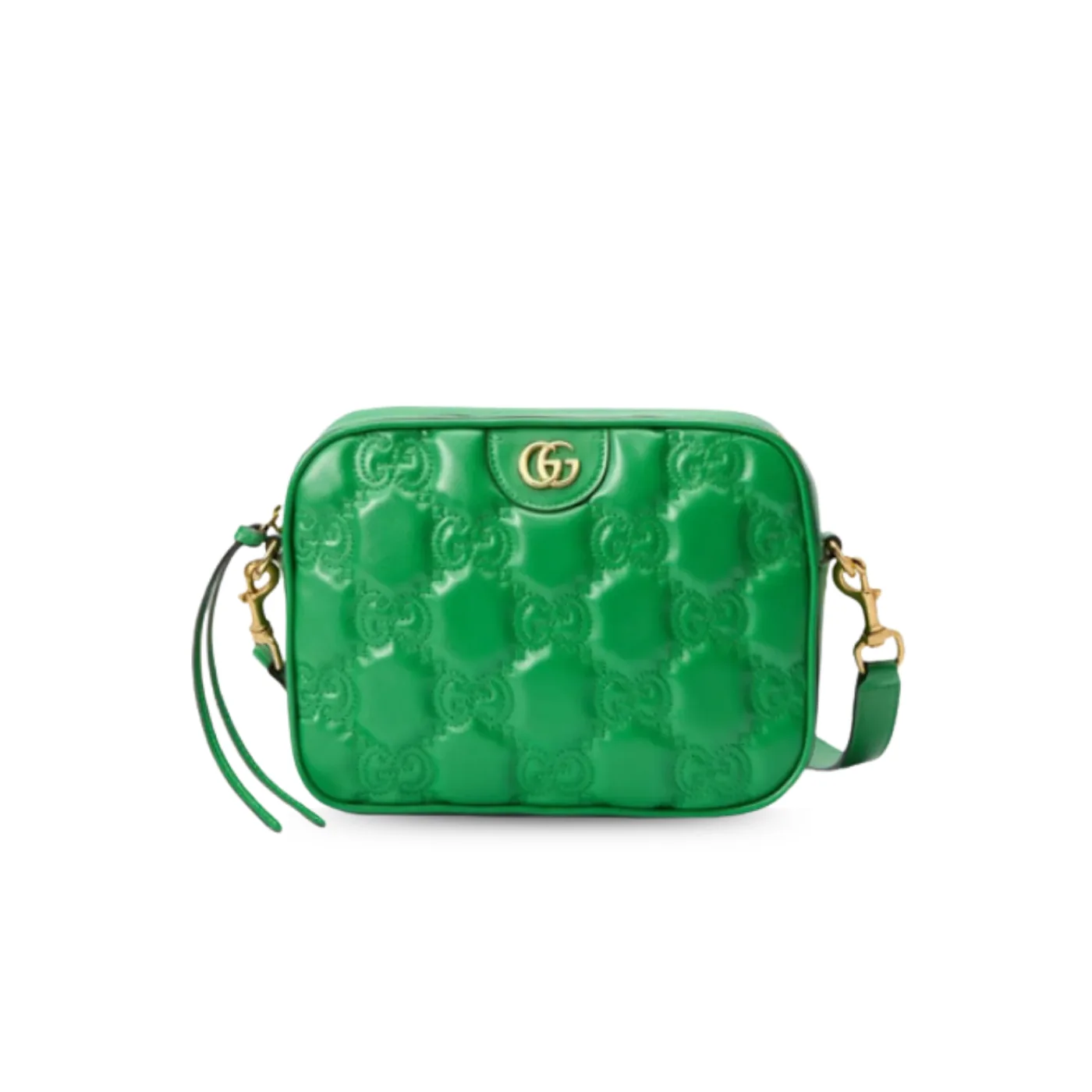 Gucci Matelasse Shoulder Bag in Green Gold Hardware
