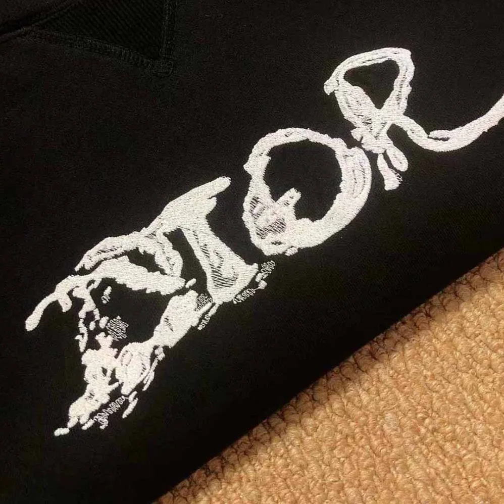 Dior Peter Doig Hooded Sweatshirt Black Cotton Fleece for Men