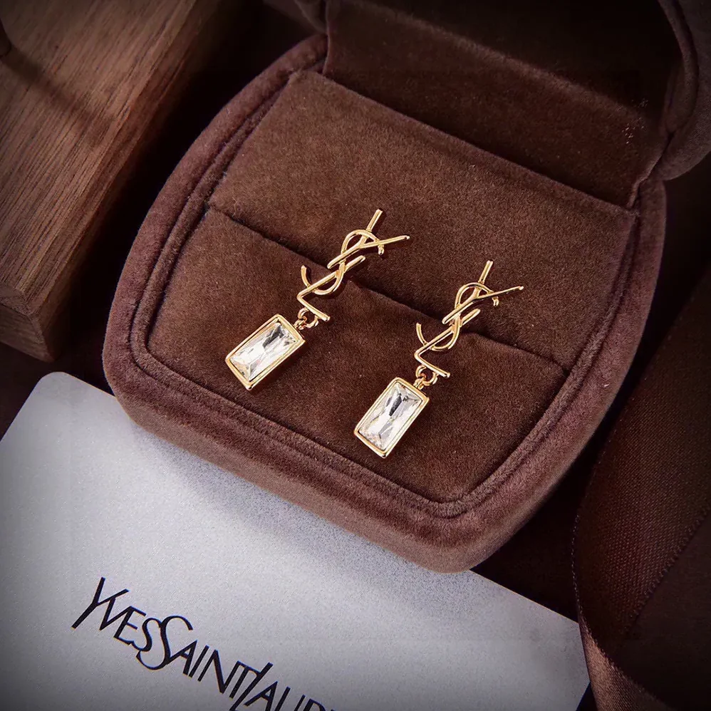Saint Laurent YSL Cassandre Single Earring in Metal and Rhinestones for Women Saint Laurent YSL Cassandre Single Earring in Metal and Rhinestones for Women
